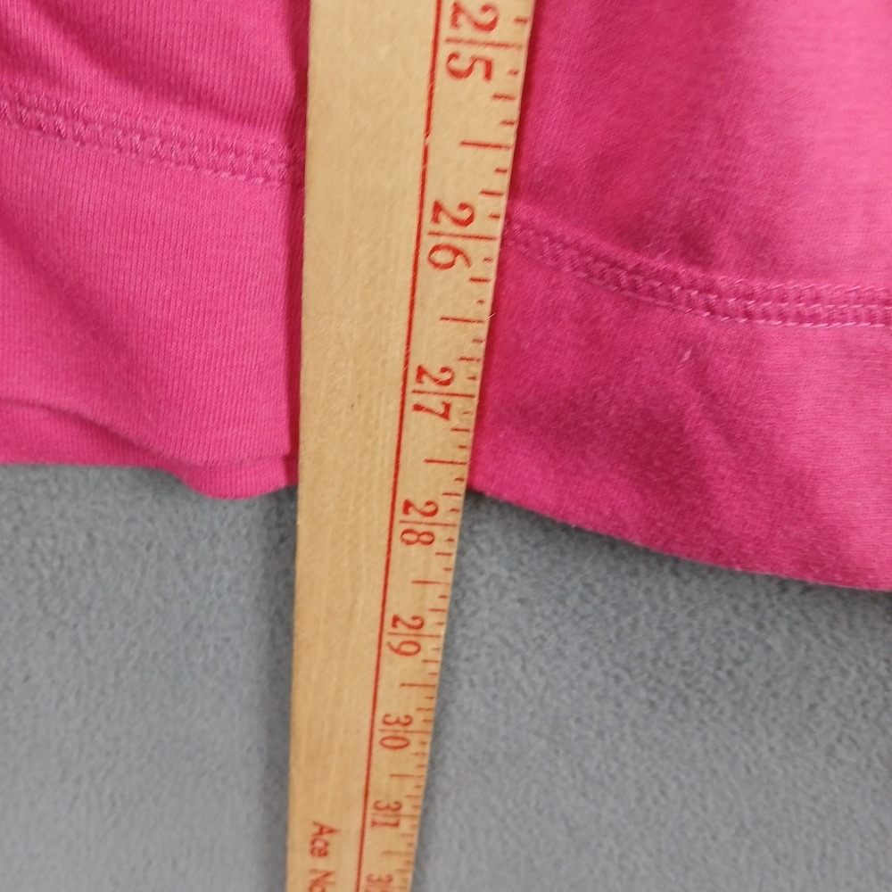One Step Up T-Shirt Womens Medium Hot Pink V-Neck Short Sleeve Center Front Seam - Picture 6 of 7